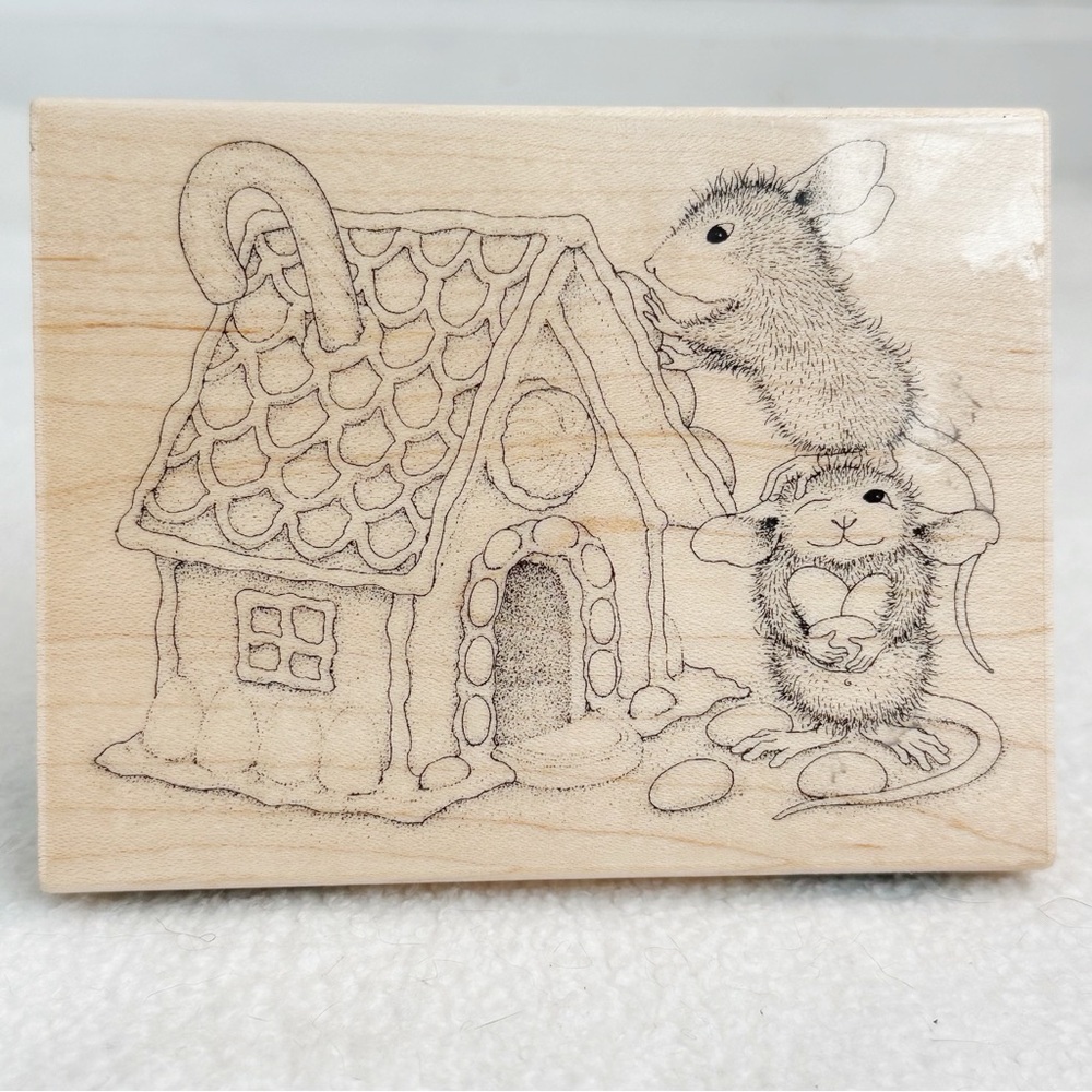 Stampendous NWT Gingerbread House HMR16 Wood Mounted Rubber Stamp